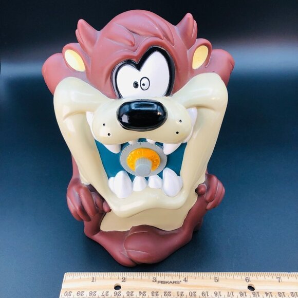 1997 Taz Coin Bank Retro Looney Tunes Tasmanian Devil Character Piggy Bank - Picture 9 of 10